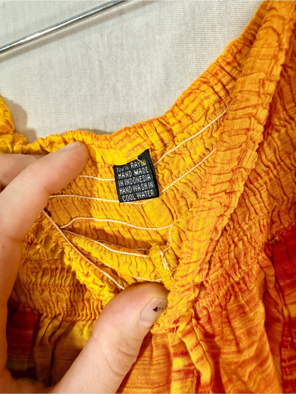 S/M boho Elastic Waist Yellow & Orange Striped pants. Harem, hippie, wide leg - Picture 3 of 3